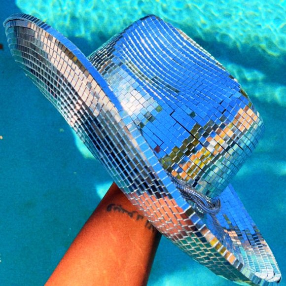 Queen Bey Energy Accessories - Disco Cowboy Hat | Disco Ball Hat | Mirror Disco Hat | Beyonce Di…